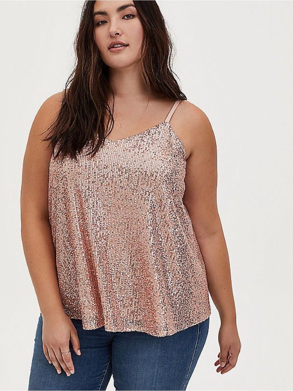 Torrid Rose Gold Sophie Sequin Cami Tank Top
